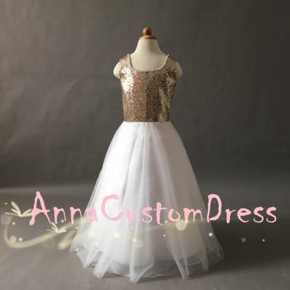 Square Floor-length Champagne Gold Sequin Ivory..
